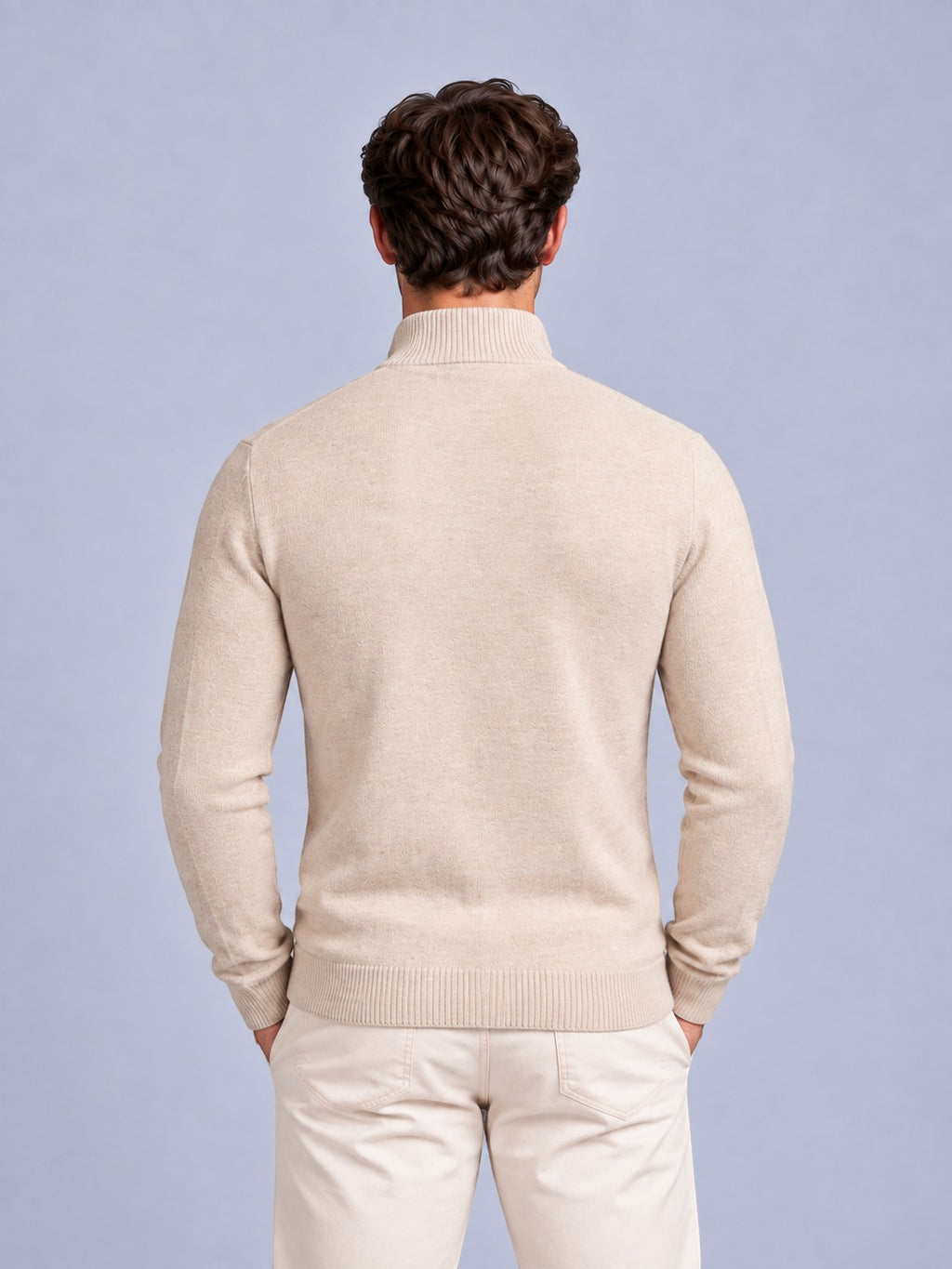 Jorvalore | Men’s Quarter-Zip Knit Jumper – Textured Long Sleeve Knitwear