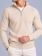 Jorvalore | Men’s Quarter-Zip Knit Jumper – Textured Long Sleeve Knitwear