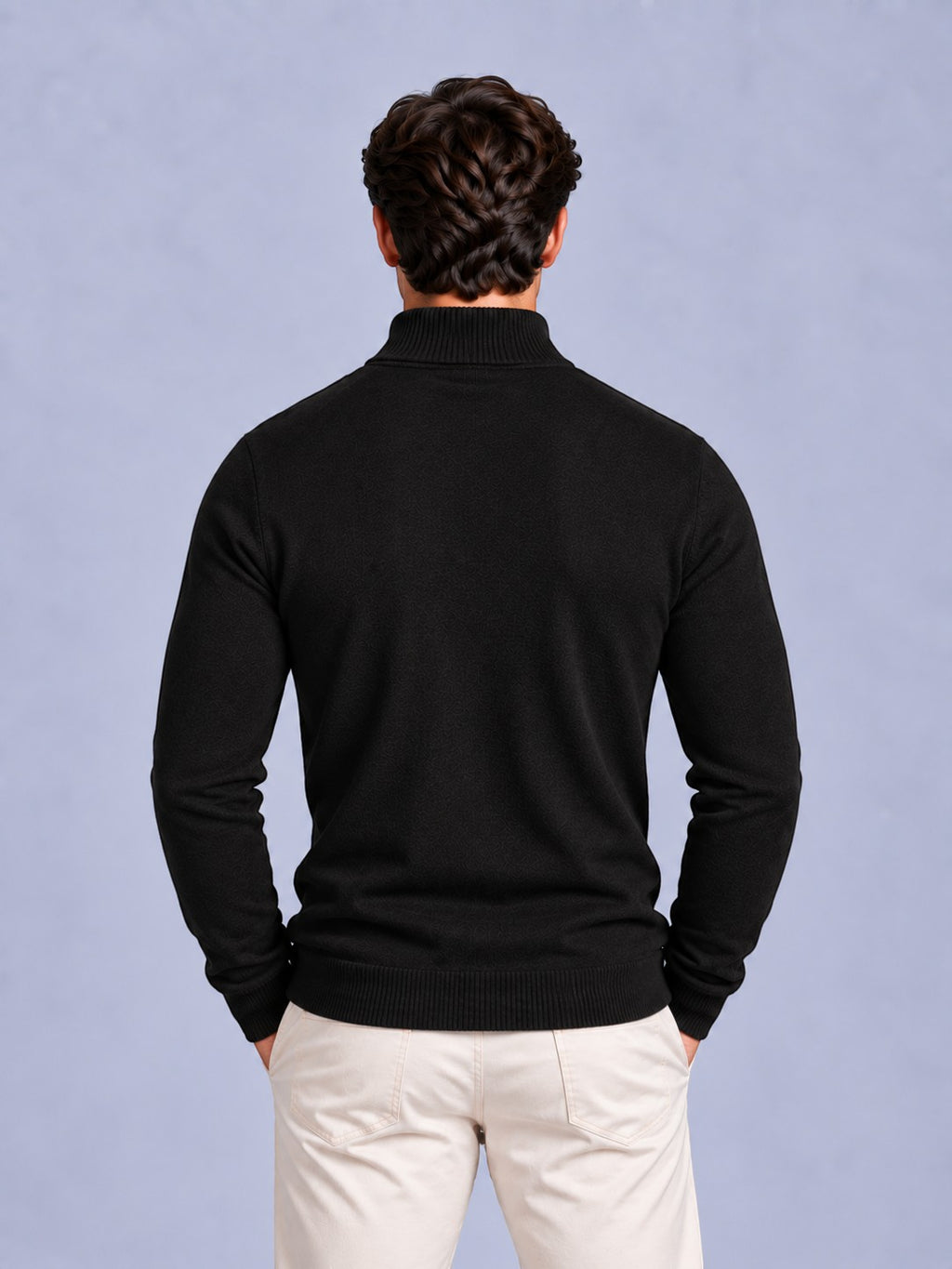 Jorvalore | Men’s Quarter-Zip Knit Jumper – Textured Long Sleeve Knitwear