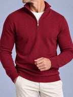 Jorvalore | Men’s Quarter-Zip Knit Jumper – Textured Long Sleeve Knitwear