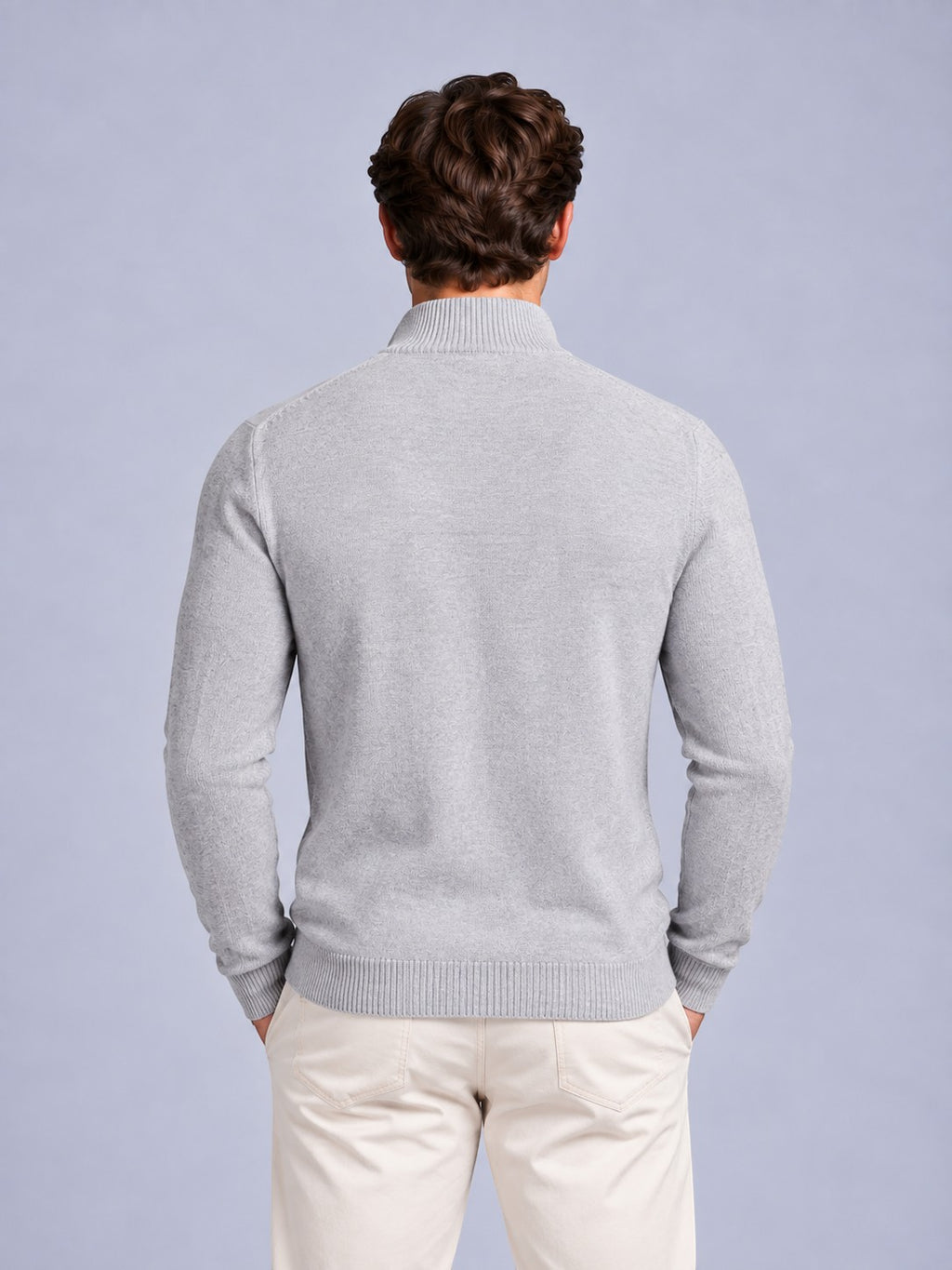 Jorvalore | Men’s Quarter-Zip Knit Jumper – Textured Long Sleeve Knitwear