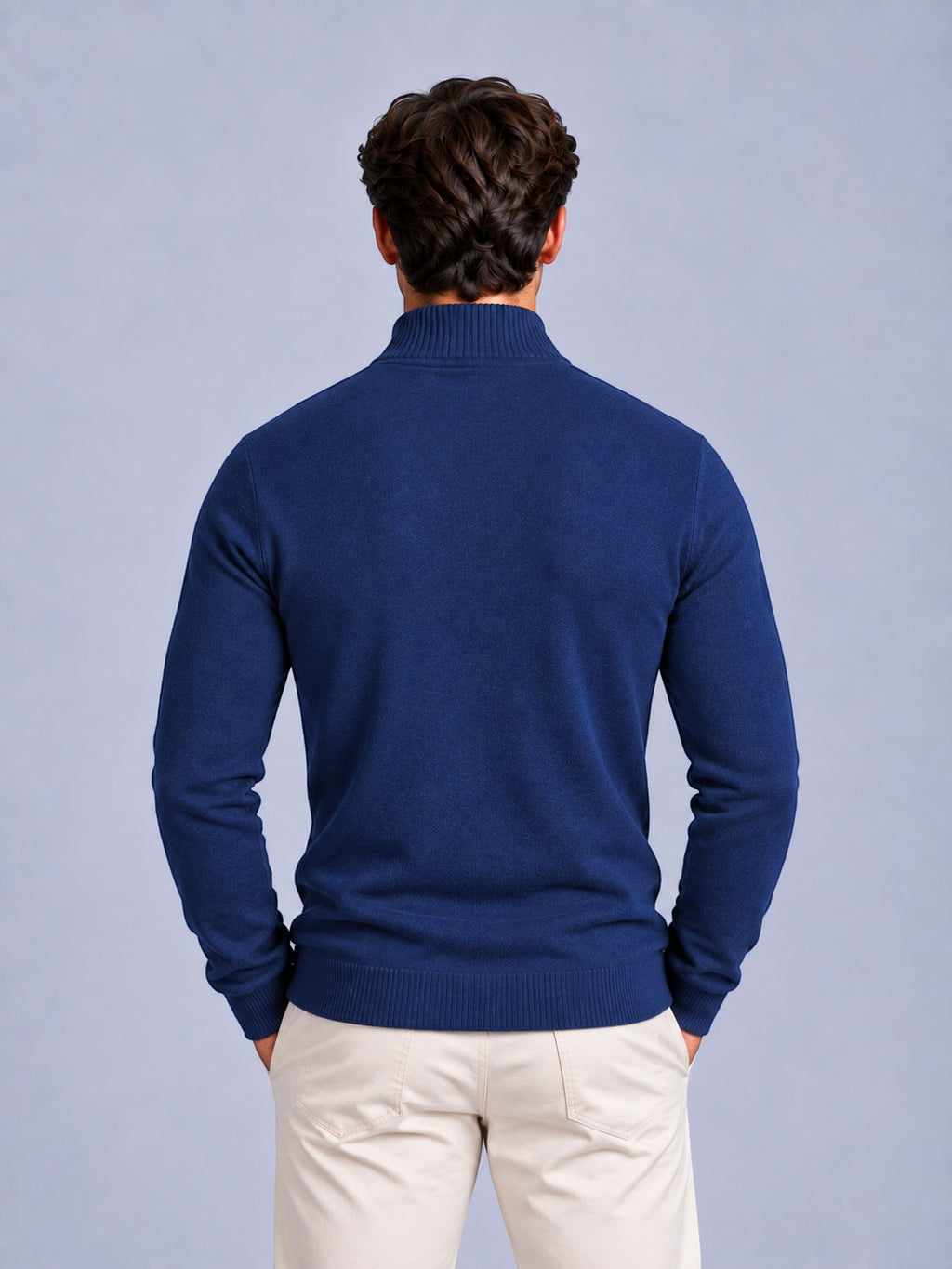 Jorvalore | Men’s Quarter-Zip Knit Jumper – Textured Long Sleeve Knitwear