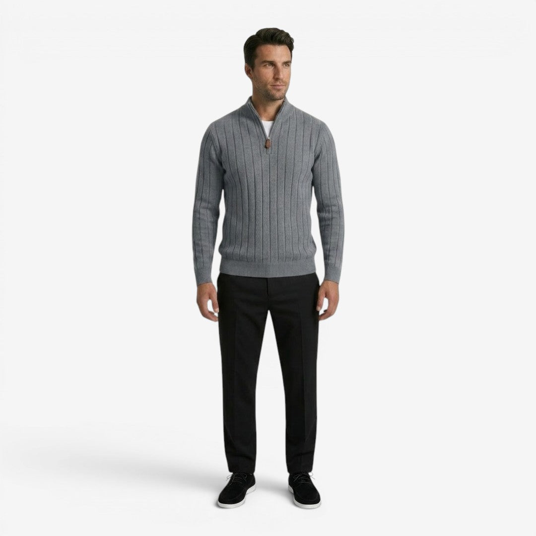 Jorvalore | Men's Quarter Zip Knit Jumper Classic Smart Casual Warm Layer