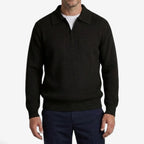 Jorvalore | Men's Quarter Zip Knit Jumper Soft Warm Polo Collar