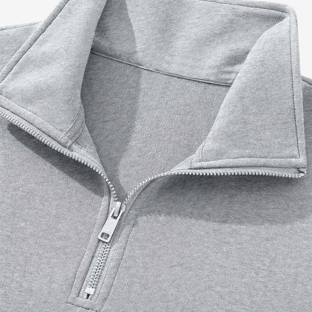 Jorvalore | Men's Quarter Zip Stand Collar Jumper Soft Everyday Knit