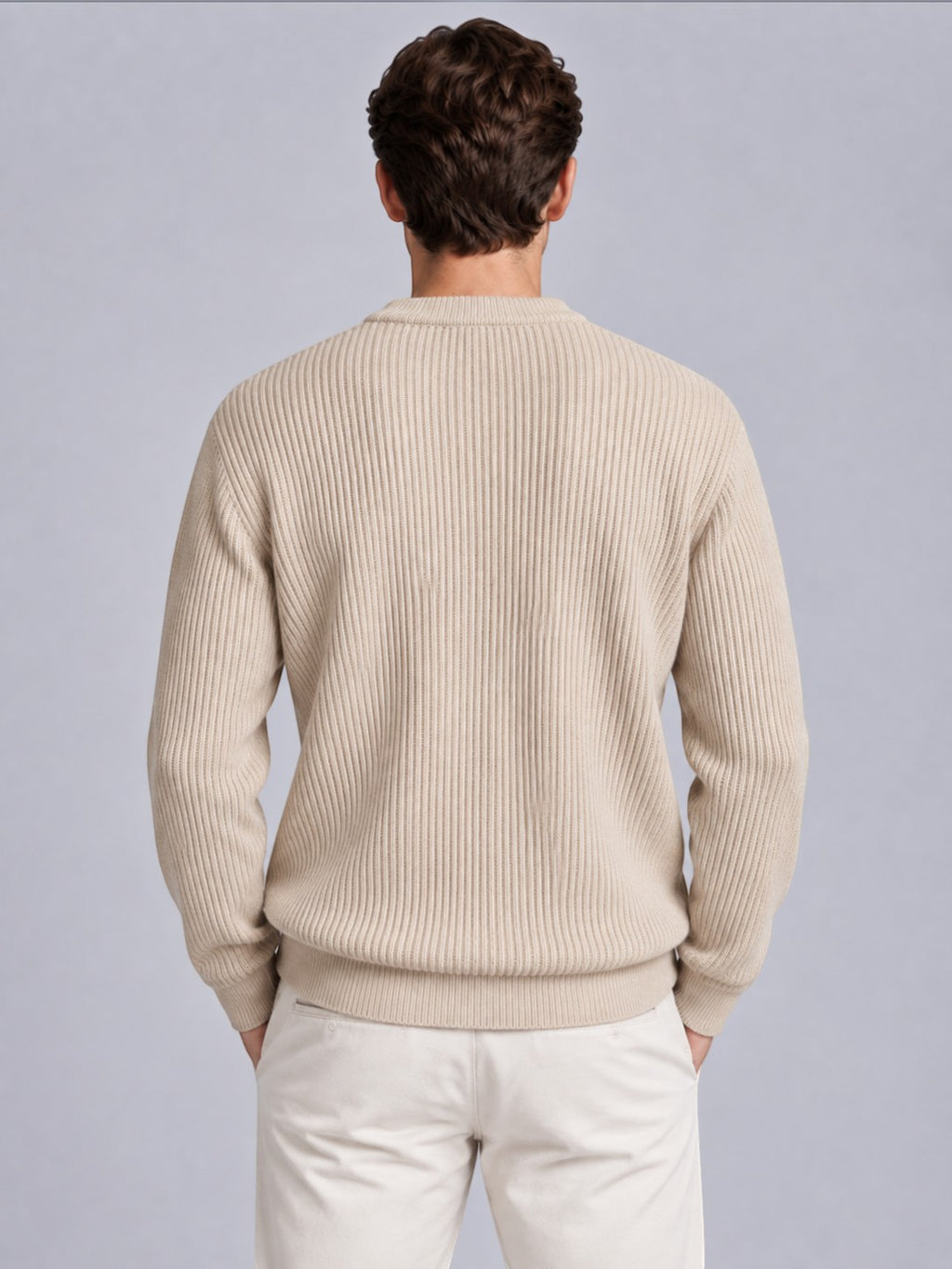 Jorvalore | Men’s Ribbed Crew-Neck Knit Jumper – Long Sleeve Knitwear