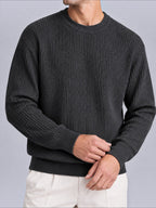Jorvalore | Men’s Ribbed Crew-Neck Knit Jumper – Long Sleeve Knitwear