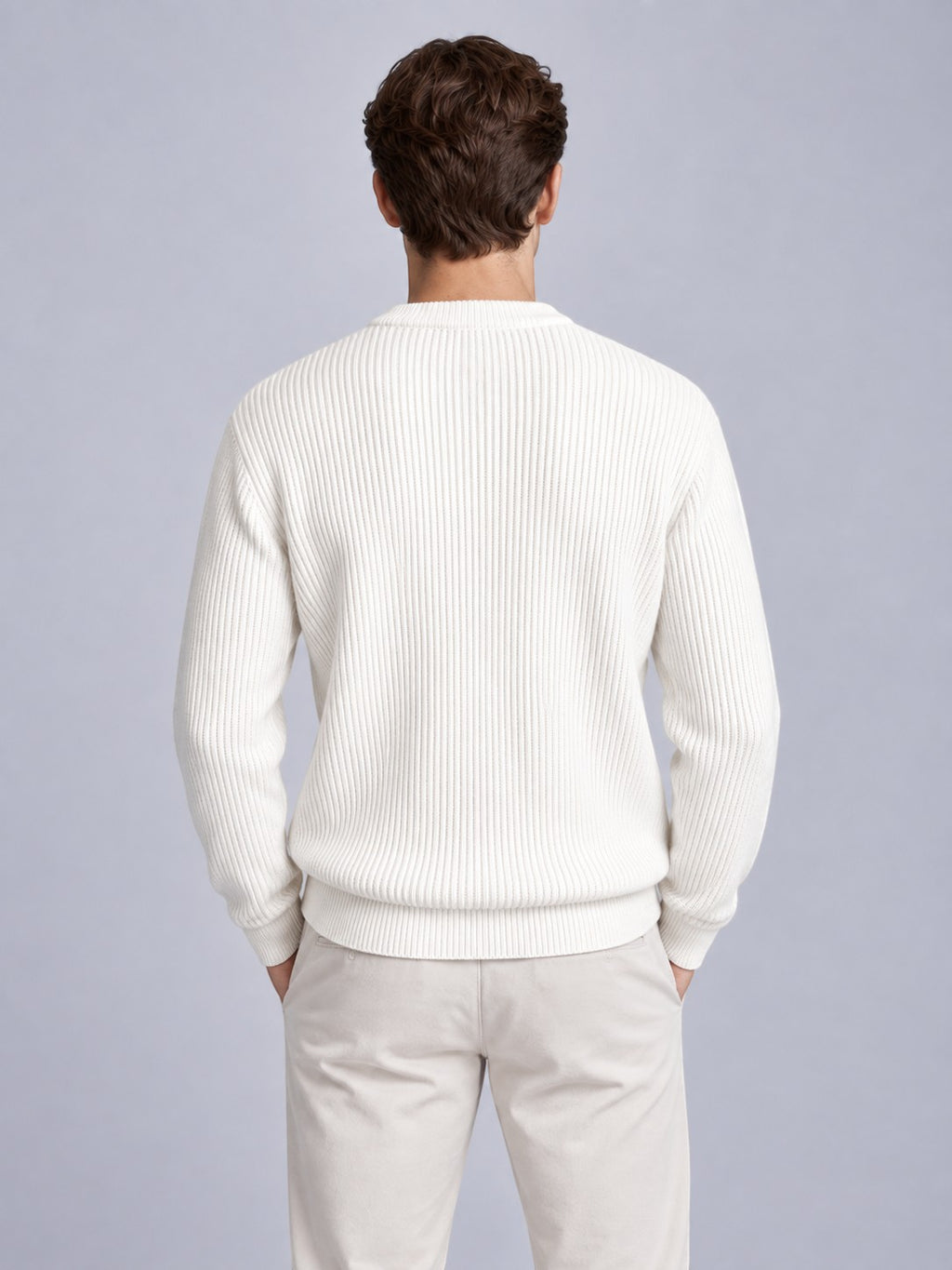 Jorvalore | Men’s Ribbed Crew-Neck Knit Jumper – Long Sleeve Knitwear