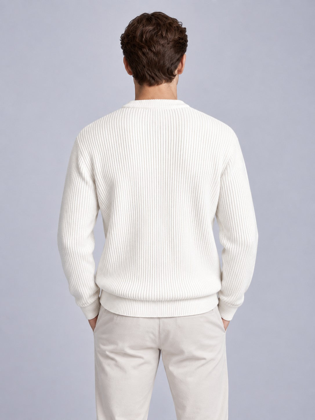 Jorvalore | Men’s Ribbed Crew-Neck Knit Jumper – Long Sleeve Knitwear