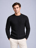 Jorvalore | Men’s Ribbed Knit Shirt – Long Sleeve Textured Knitwear