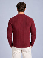 Jorvalore | Men’s Ribbed Knit Shirt – Long Sleeve Textured Knitwear
