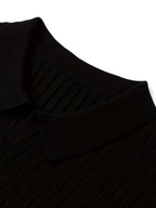 Jorvalore | Men’s Ribbed Knitted Polo Shirt Jumper – Long Sleeve Knitwear