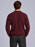 Jorvalore | Men’s Ribbed Knitted Polo Shirt Jumper – Long Sleeve Knitwear