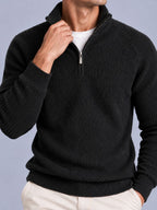 Jorvalore | Men’s Ribbed Quarter-Zip Knit Jumper – Long Sleeve Knitwear