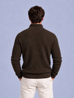 Jorvalore | Men’s Ribbed Quarter-Zip Knit Jumper – Long Sleeve Knitwear