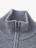 Jorvalore | Men’s Ribbed Quarter-Zip Knit Jumper – Long Sleeve Knitwear