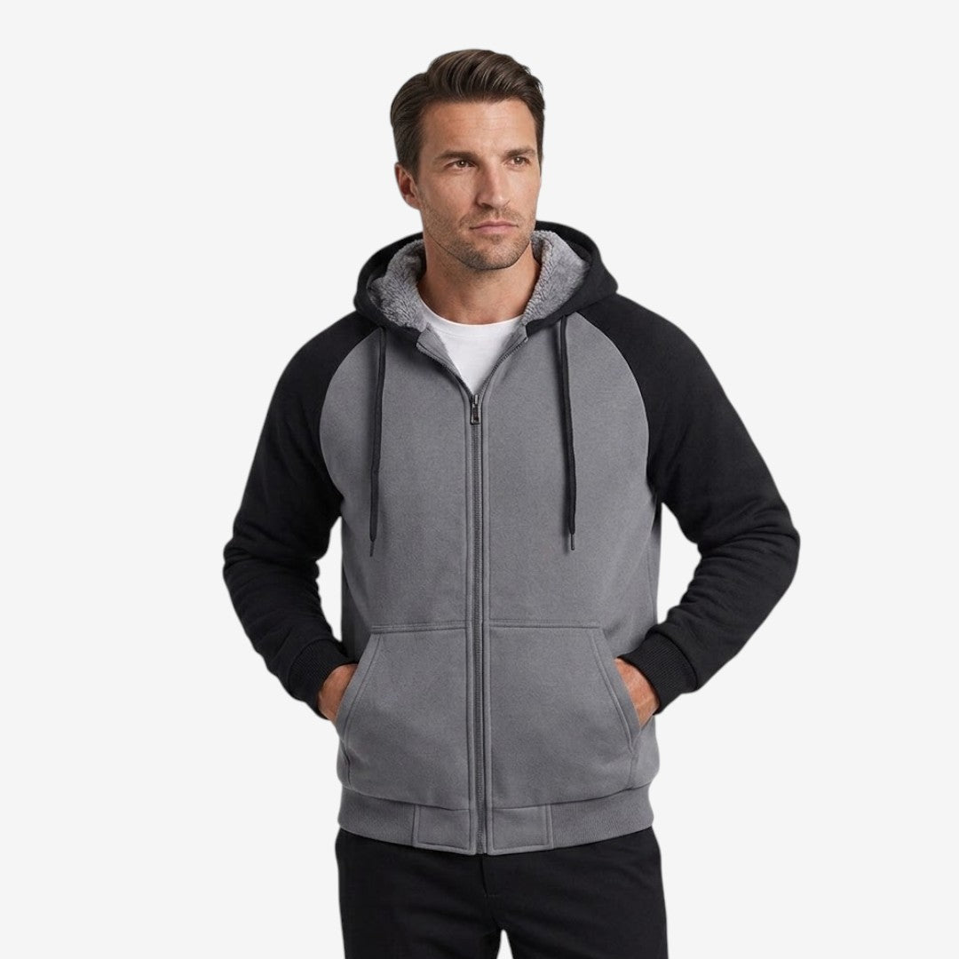 Jorvalore | Men’s Sherpa Lined Fleece Jacket Warm Hooded Coat