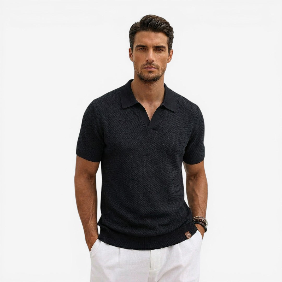 Jorvalore | Men’s Short Sleeve Knit Polo Shirt Lightweight Summer Casual