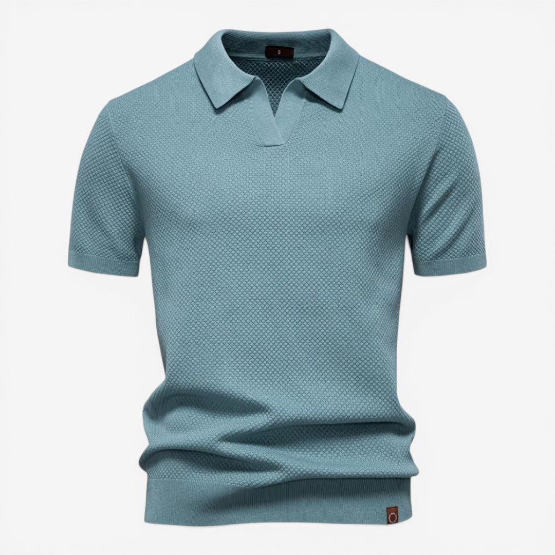 Jorvalore | Men’s Short Sleeve Knit Polo Shirt Lightweight Summer Casual