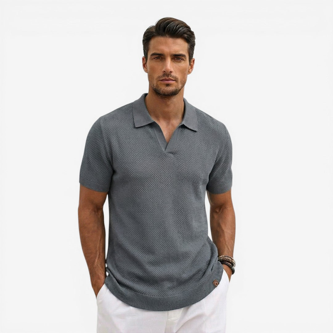 Jorvalore | Men’s Short Sleeve Knit Polo Shirt Lightweight Summer Casual