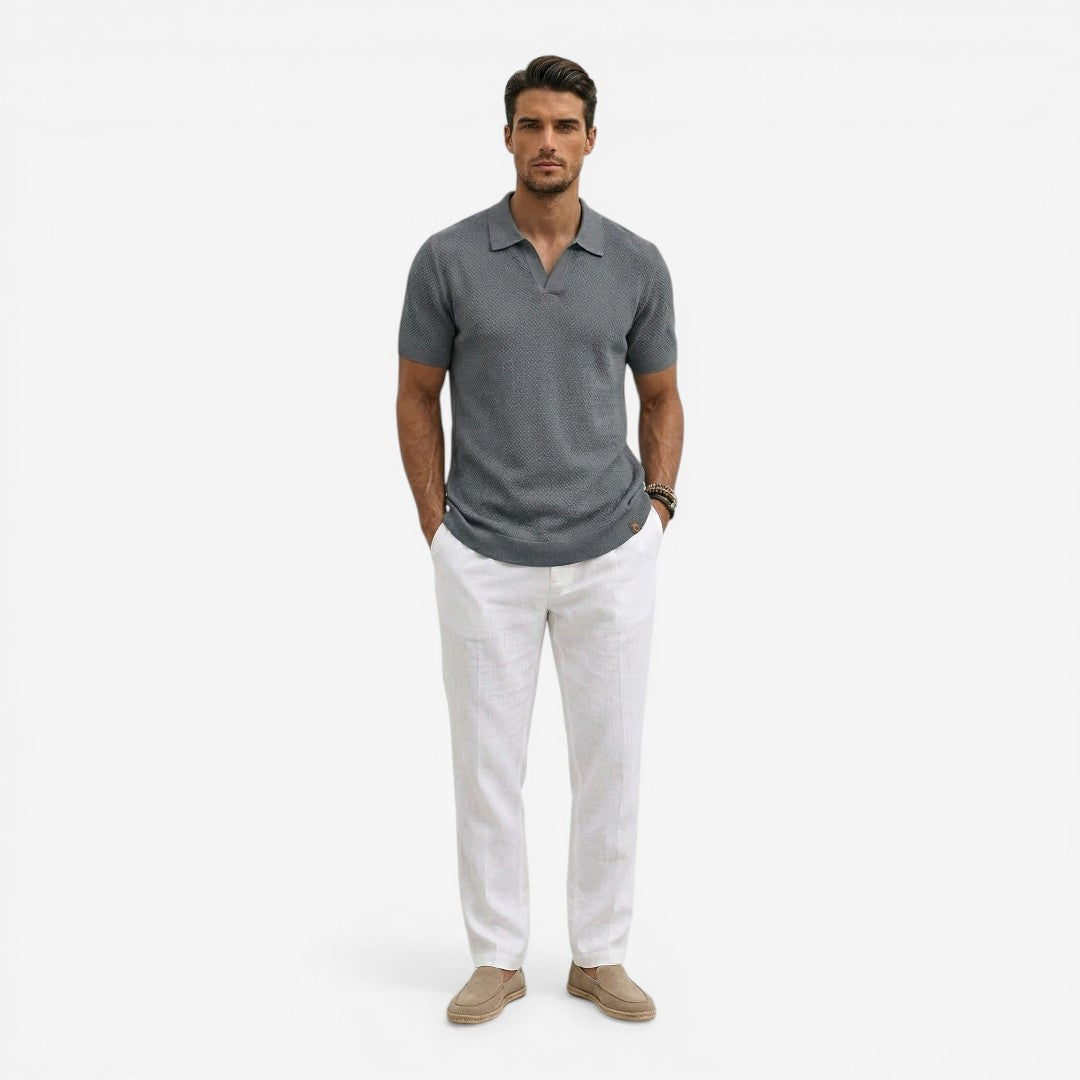 Jorvalore | Men’s Short Sleeve Knit Polo Shirt Lightweight Summer Casual