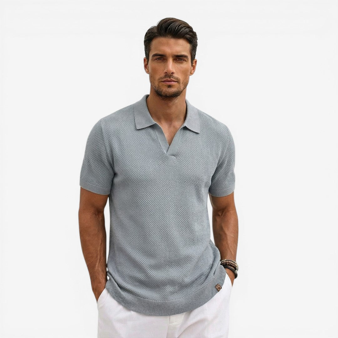 Jorvalore | Men’s Short Sleeve Knit Polo Shirt Lightweight Summer Casual