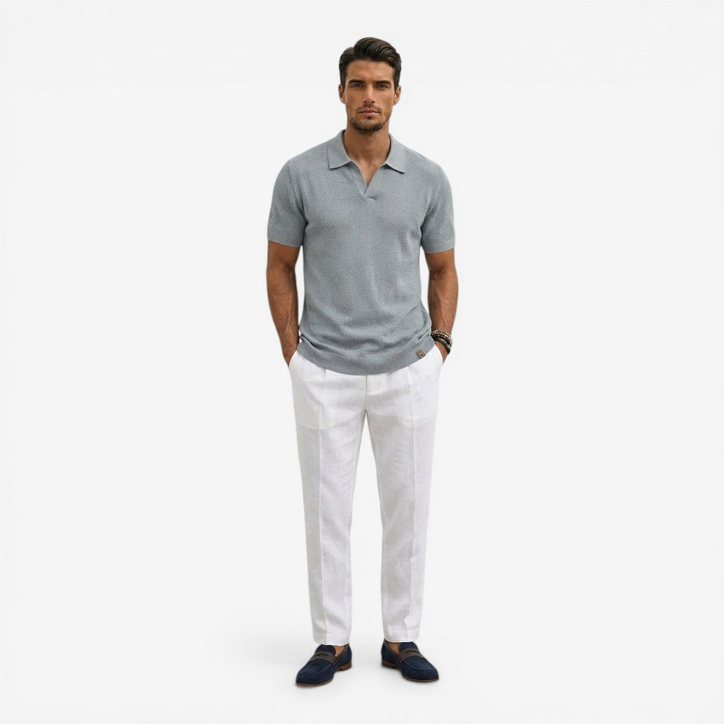 Jorvalore | Men’s Short Sleeve Knit Polo Shirt Lightweight Summer Casual