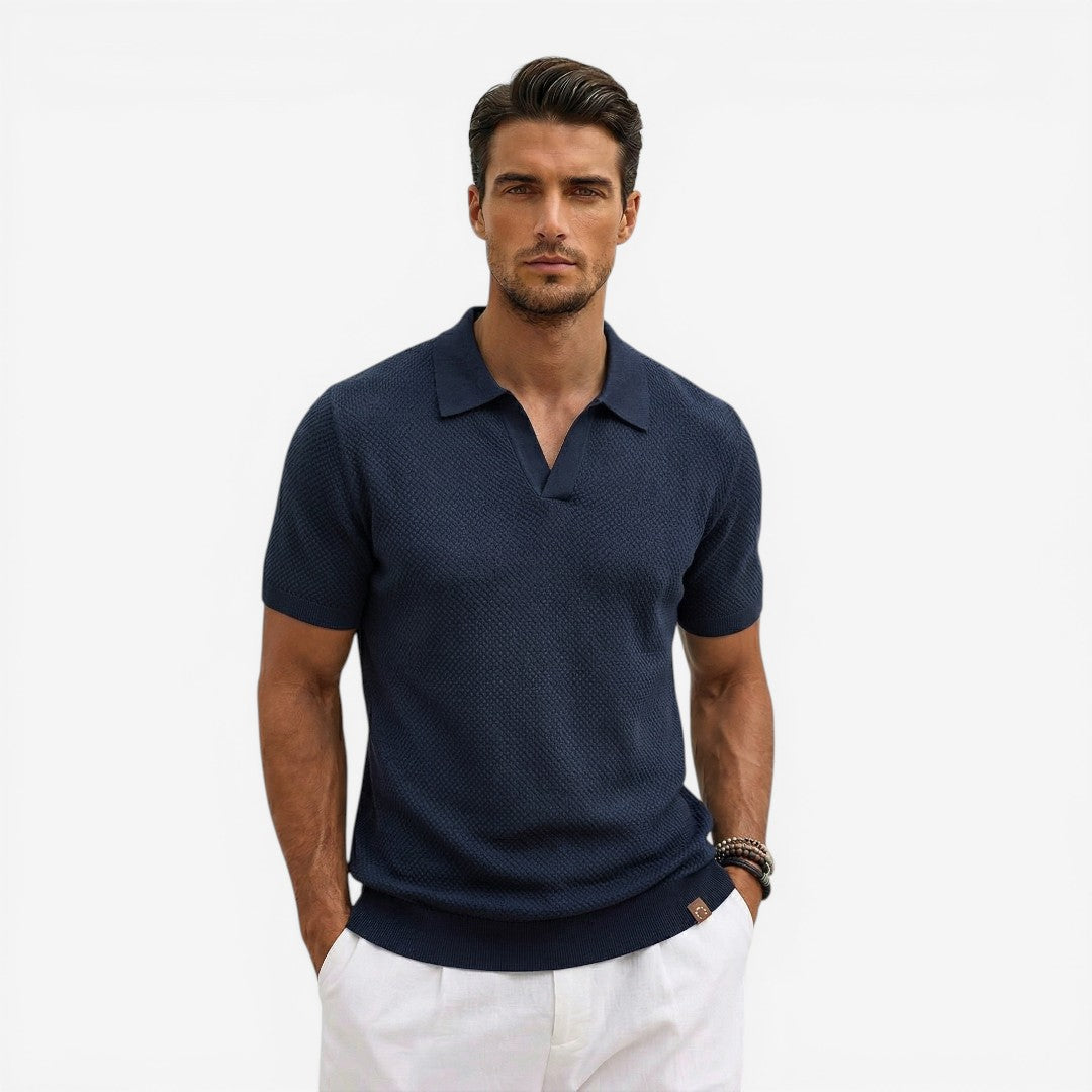 Jorvalore | Men’s Short Sleeve Knit Polo Shirt Lightweight Summer Casual
