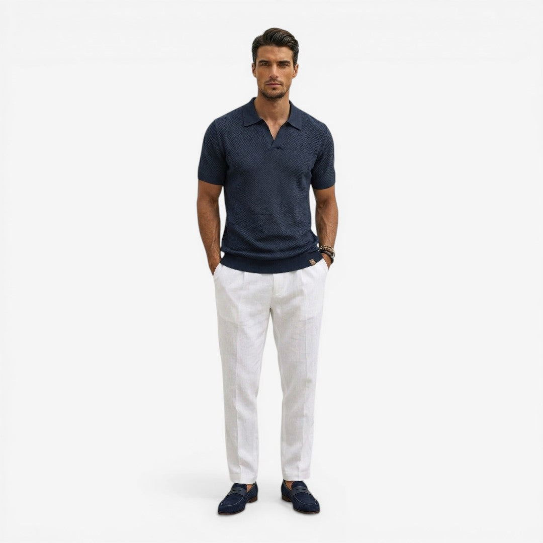 Jorvalore | Men’s Short Sleeve Knit Polo Shirt Lightweight Summer Casual