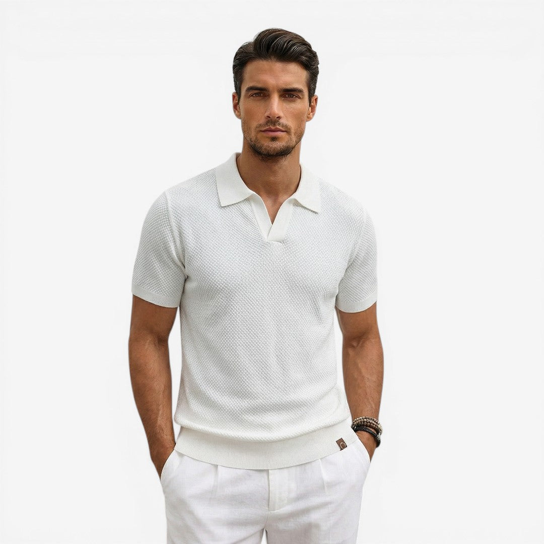 Jorvalore | Men’s Short Sleeve Knit Polo Shirt Lightweight Summer Casual
