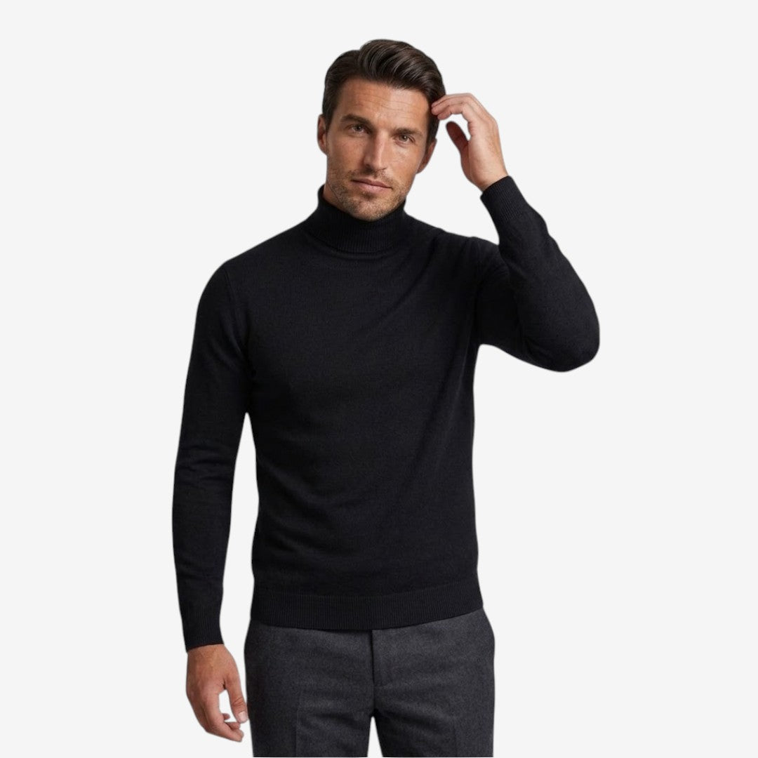 Jorvalore | Men's Slim Fit Knit Roll-Neck Jumper Smart Casual