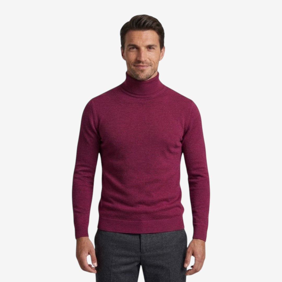 Jorvalore | Men's Slim Fit Knit Roll-Neck Jumper Smart Casual