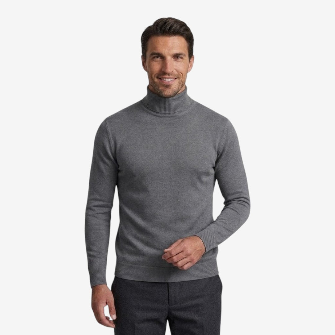 Jorvalore | Men's Slim Fit Knit Roll-Neck Jumper Smart Casual