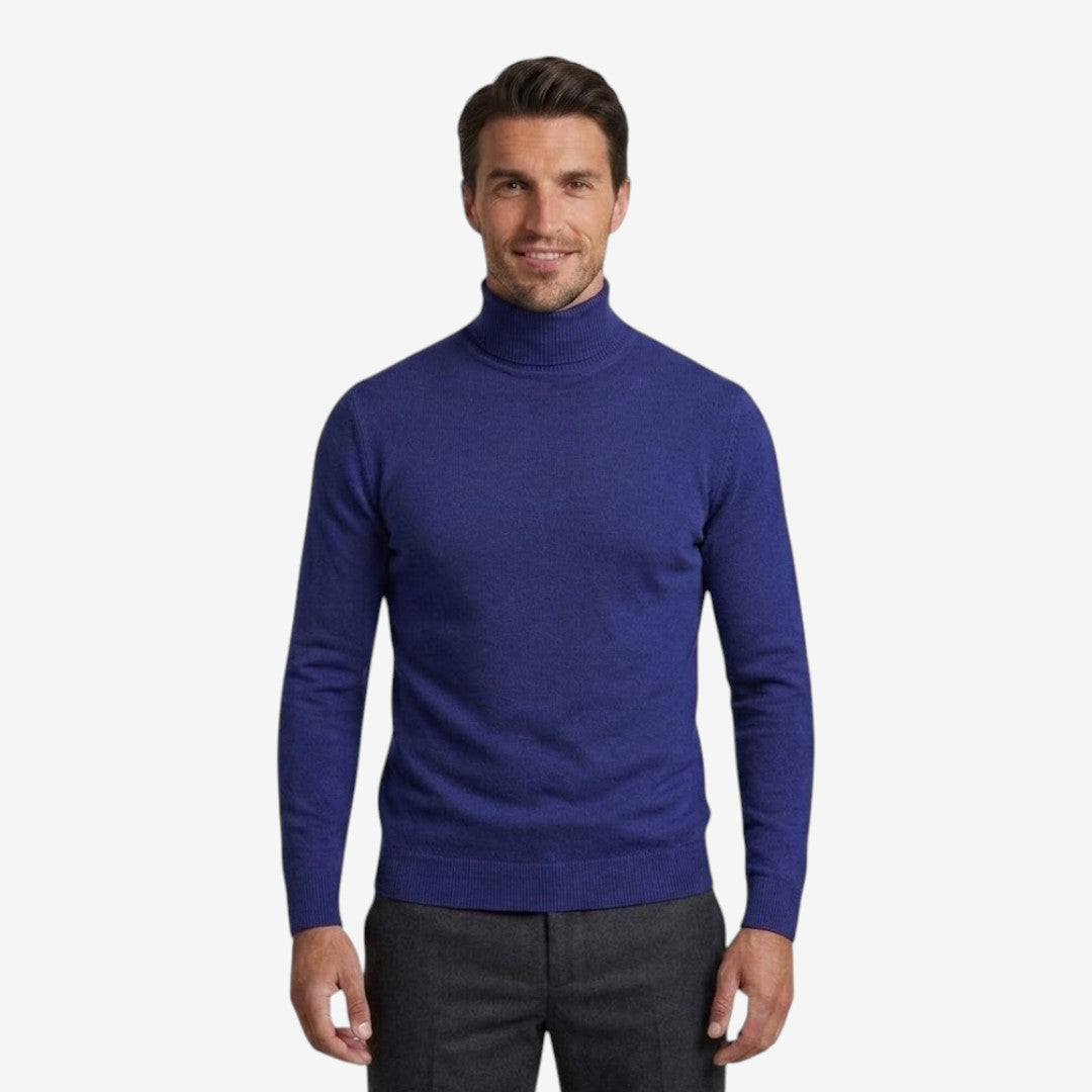 Jorvalore | Men's Slim Fit Knit Roll-Neck Jumper Smart Casual