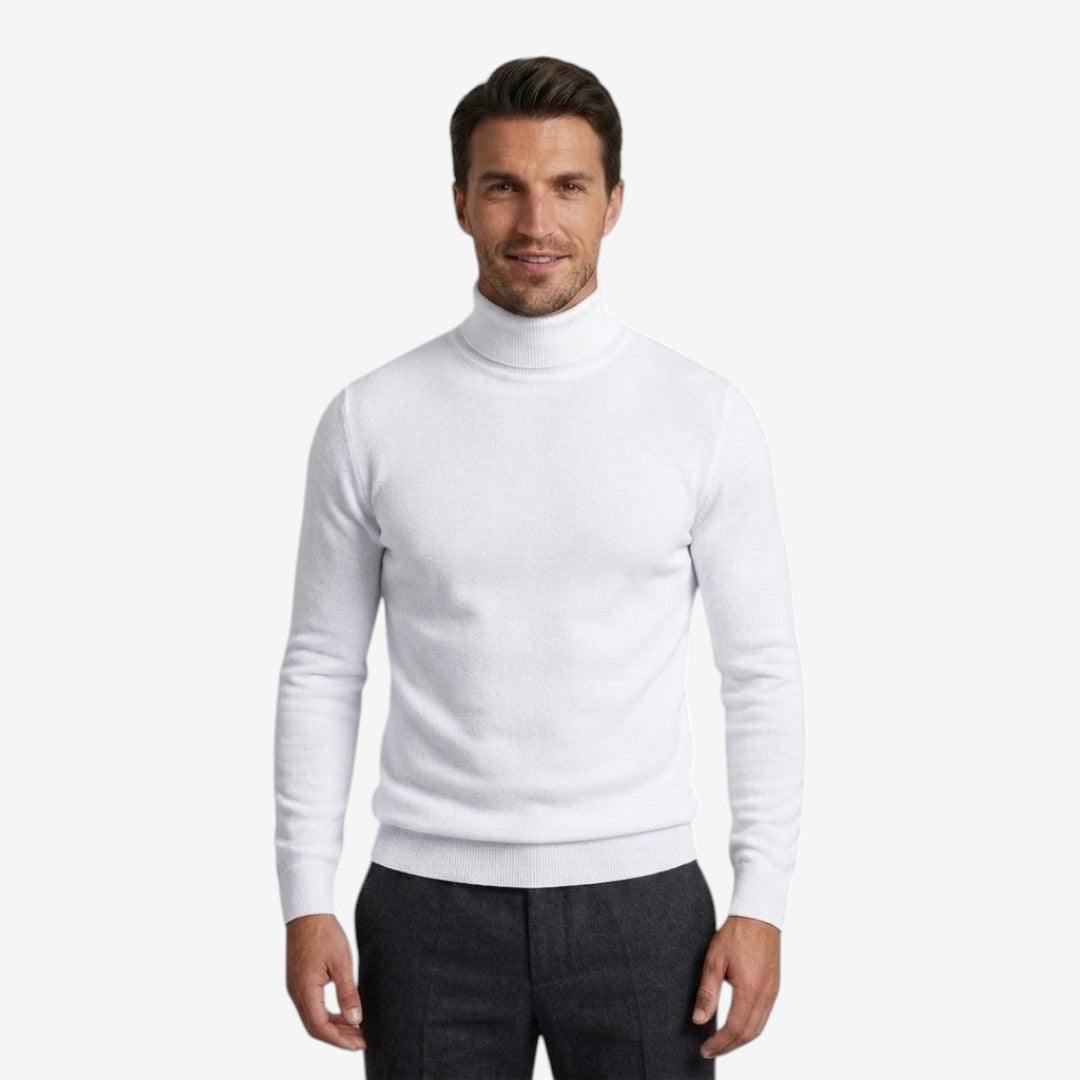 Jorvalore | Men's Slim Fit Knit Roll-Neck Jumper Smart Casual