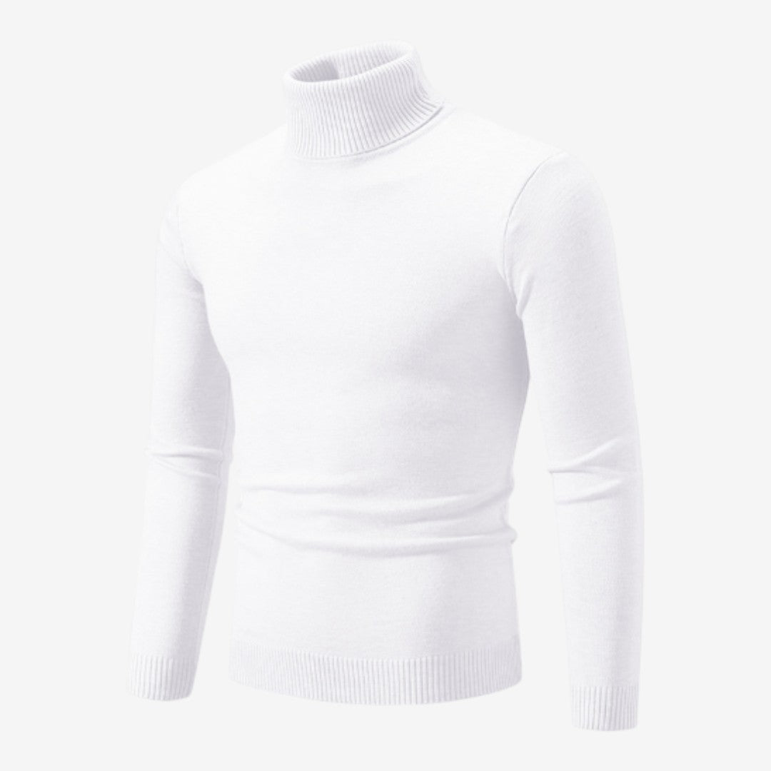 Jorvalore | Men's Slim Fit Knit Roll-Neck Jumper Smart Casual