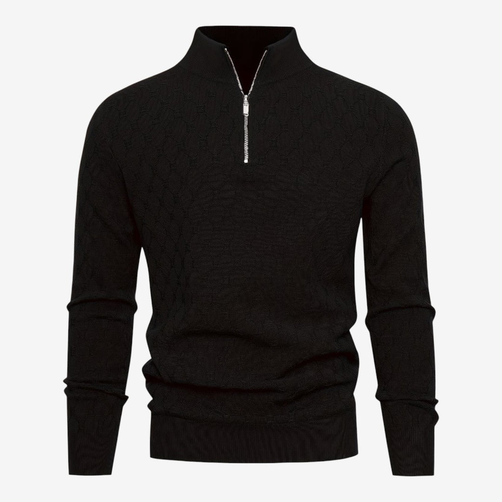 Jorvalore | Men's Soft Stretch Quarter Zip Jumper with Stand Collar