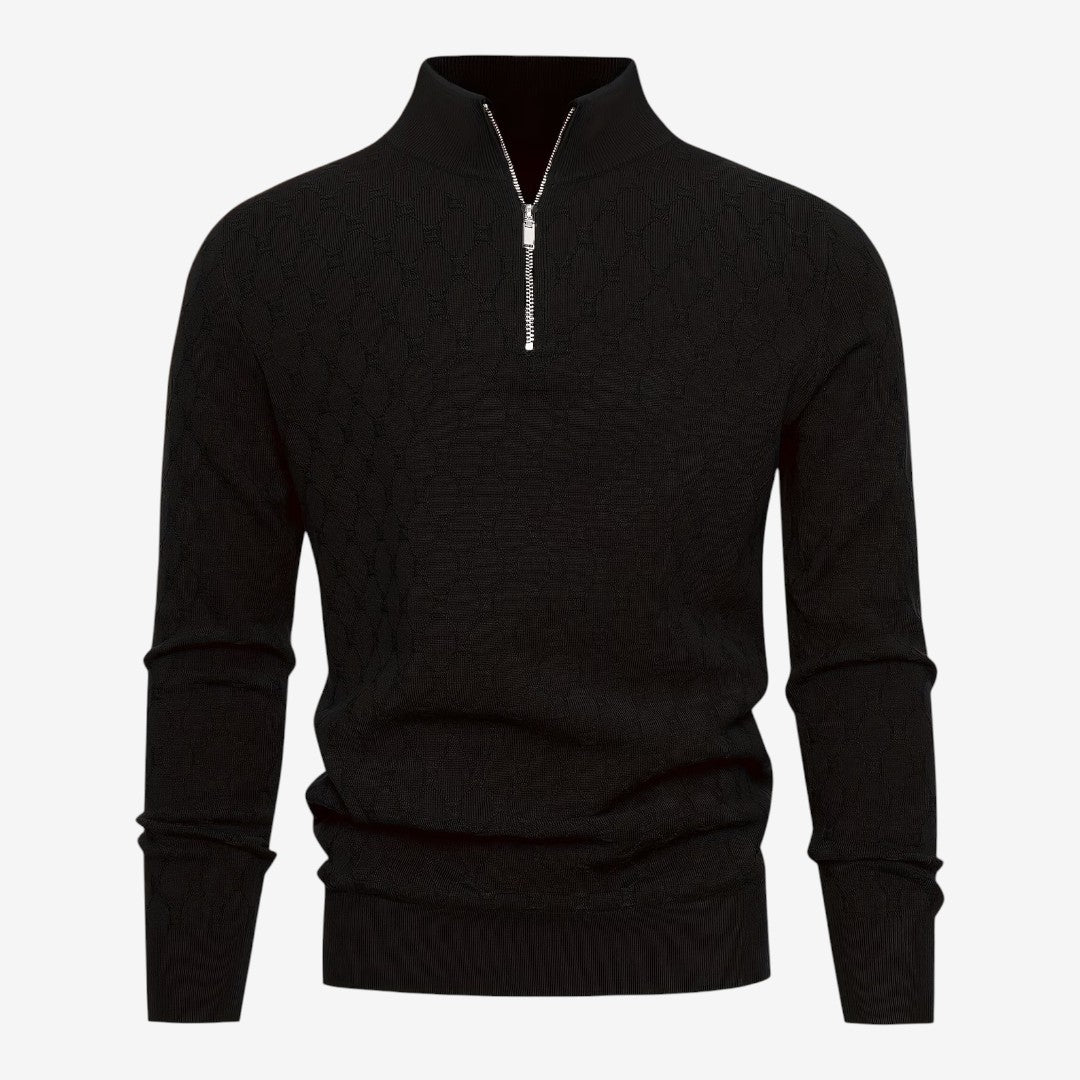 Jorvalore | Men's Soft Stretch Quarter Zip Jumper with Stand Collar