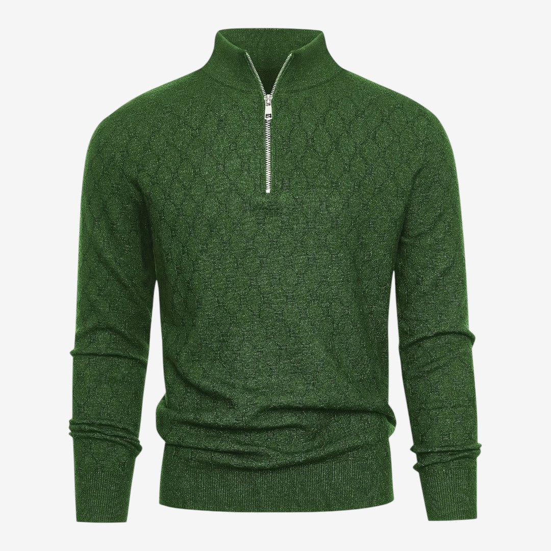 Jorvalore | Men's Soft Stretch Quarter Zip Jumper with Stand Collar