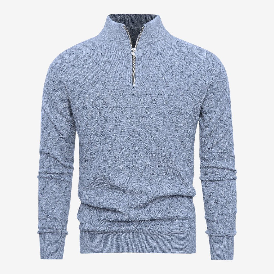 Jorvalore | Men's Soft Stretch Quarter Zip Jumper with Stand Collar
