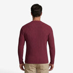 Jorvalore | Men's Stretch Ribbed Knit Long Sleeve Crew-Neck Top
