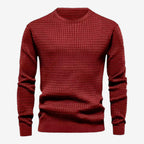 Jorvalore | Men’s Textured Knit Crew-Neck Jumper Classic Fit