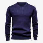 Jorvalore | Men’s Textured Knit Crew-Neck Jumper Classic Fit