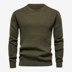 Jorvalore | Men’s Textured Knit Crew-Neck Jumper Classic Fit