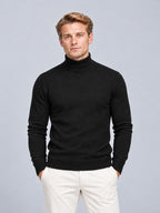 Jorvalore | Men’s Textured Roll-Neck Knit Jumper – Long Sleeve Winter Knitwear