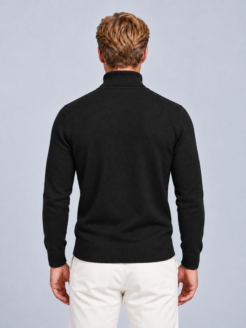 Jorvalore | Men’s Textured Roll-Neck Knit Jumper – Long Sleeve Winter Knitwear