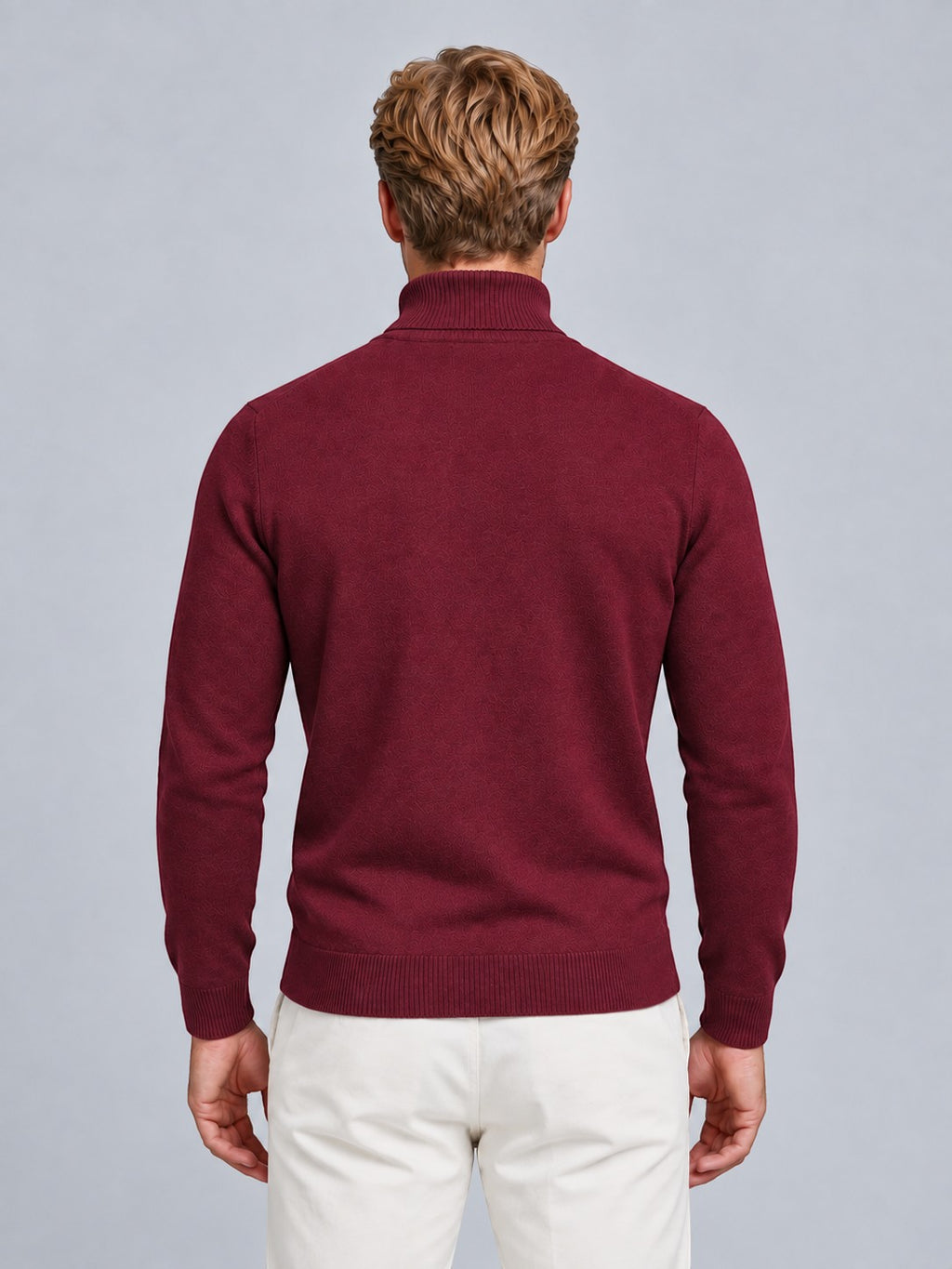 Jorvalore | Men’s Textured Roll-Neck Knit Jumper – Long Sleeve Winter Knitwear