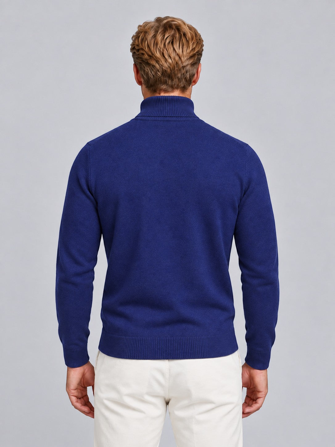 Jorvalore | Men’s Textured Roll-Neck Knit Jumper – Long Sleeve Winter Knitwear