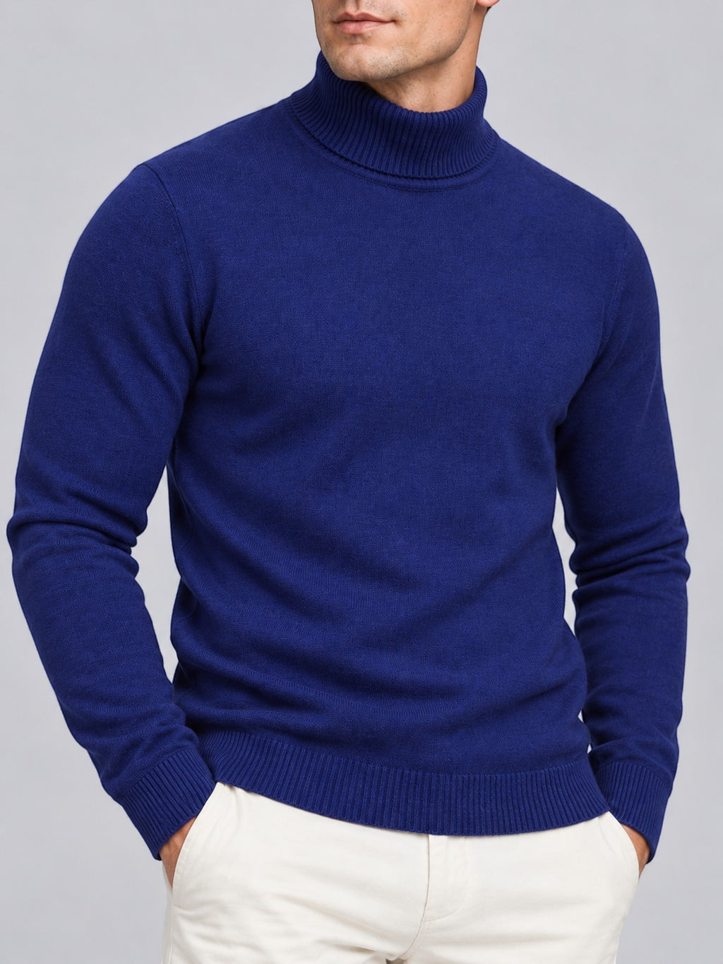 Jorvalore | Men’s Textured Roll-Neck Knit Jumper – Long Sleeve Winter Knitwear