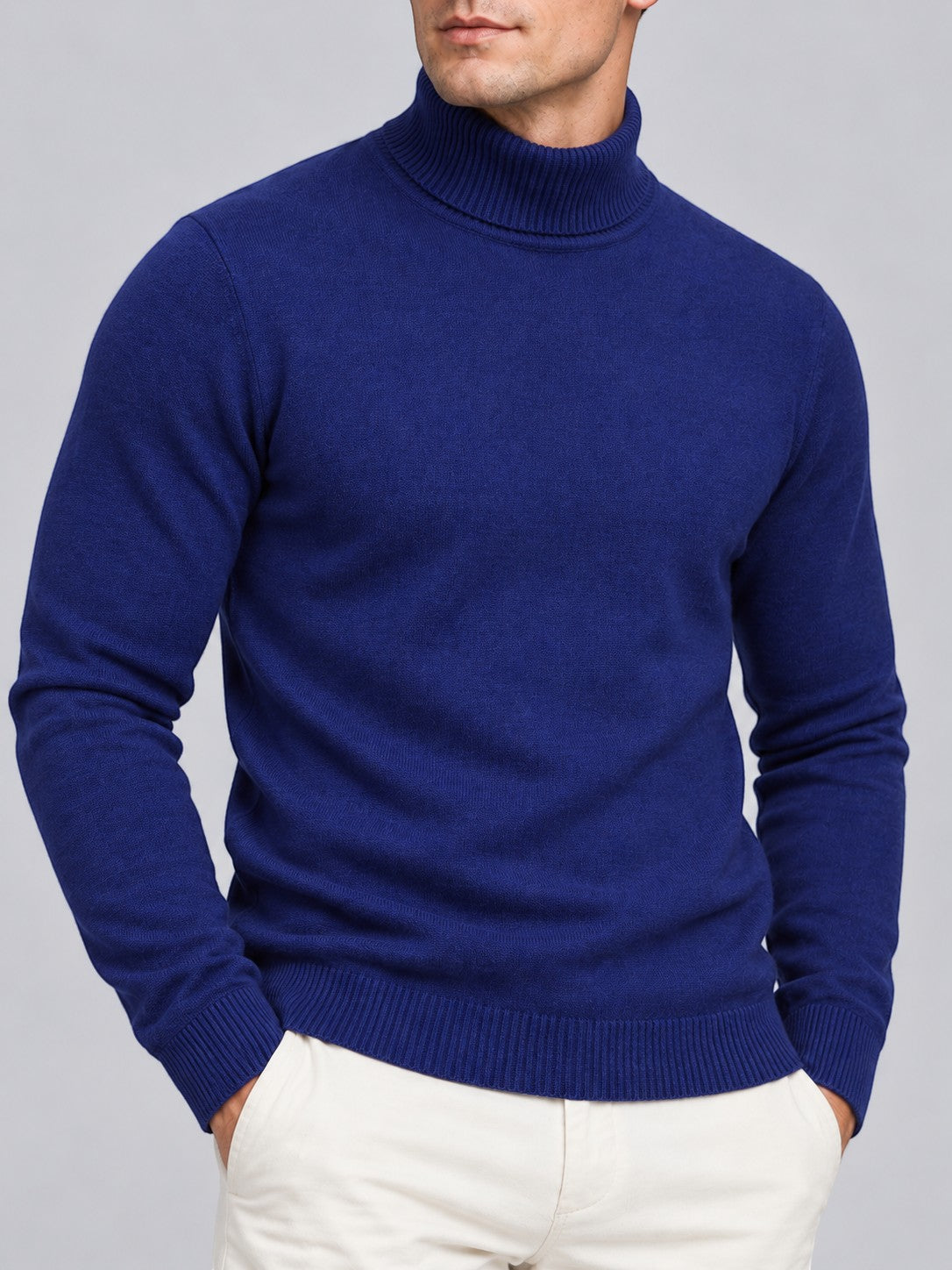 Jorvalore | Men’s Textured Roll-Neck Knit Jumper – Long Sleeve Winter Knitwear